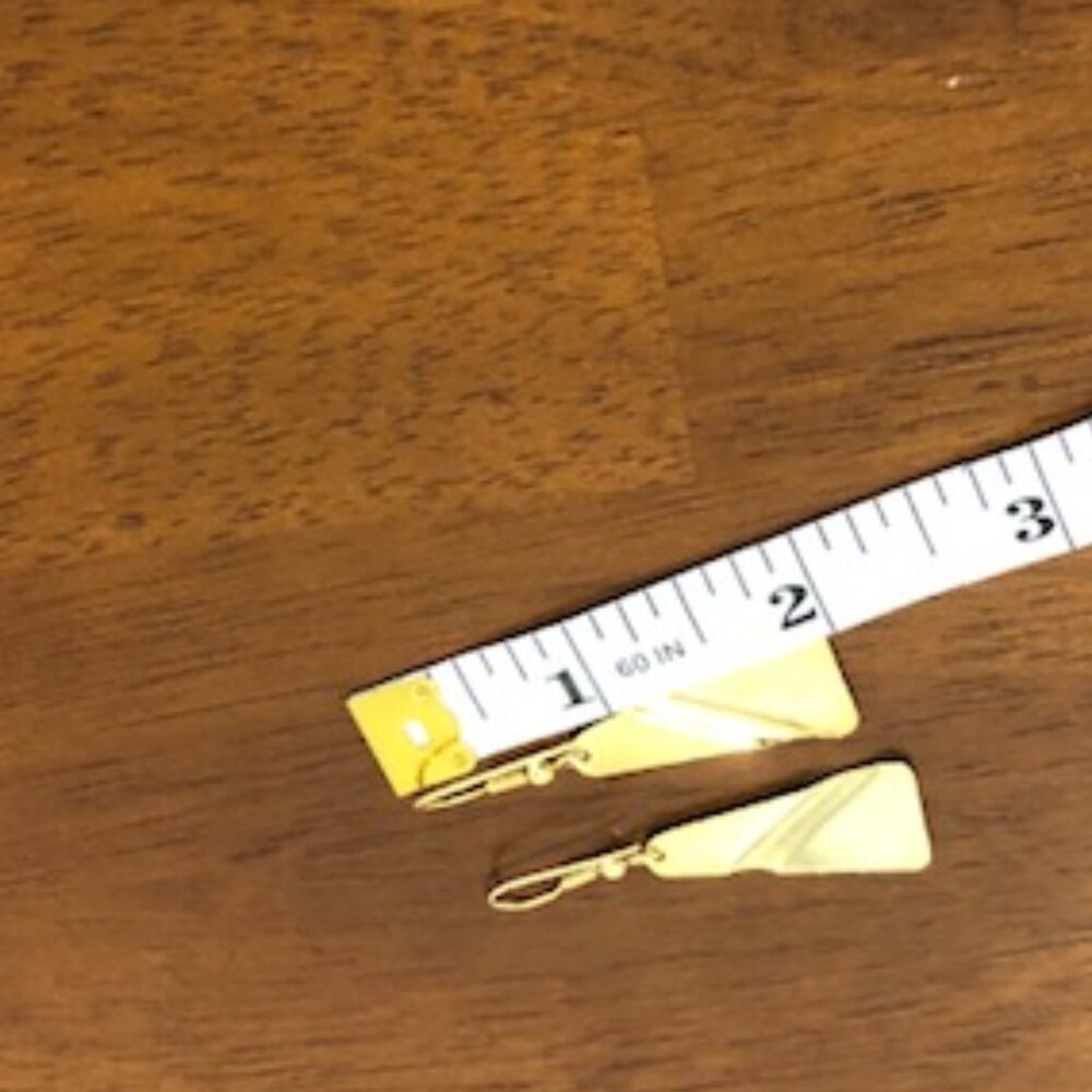 Red Cream Two-Tone Rectangular Dangle Earrings 80… - image 6